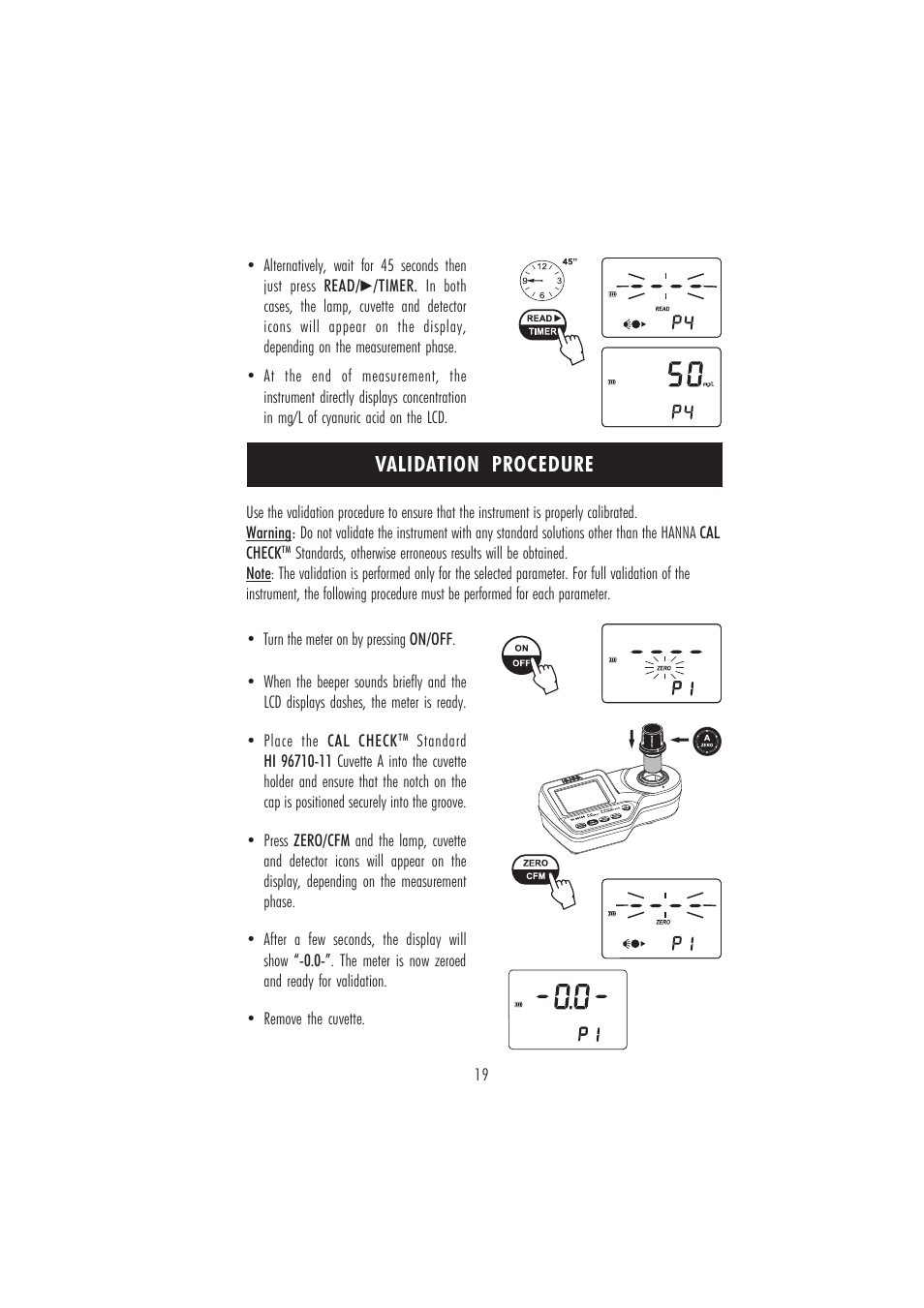 Validation procedure | Hanna Instruments HI 96104 User Manual | Page 19 / 28
