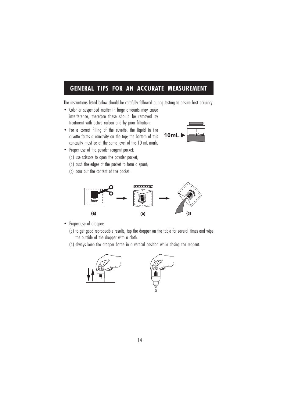 General tips for an accurate measurement | Hanna Instruments HI 96101 User Manual | Page 14 / 36