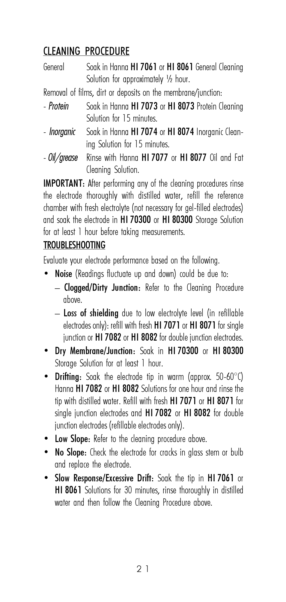 Hanna Instruments HI 9321 User Manual | Page 21 / 36