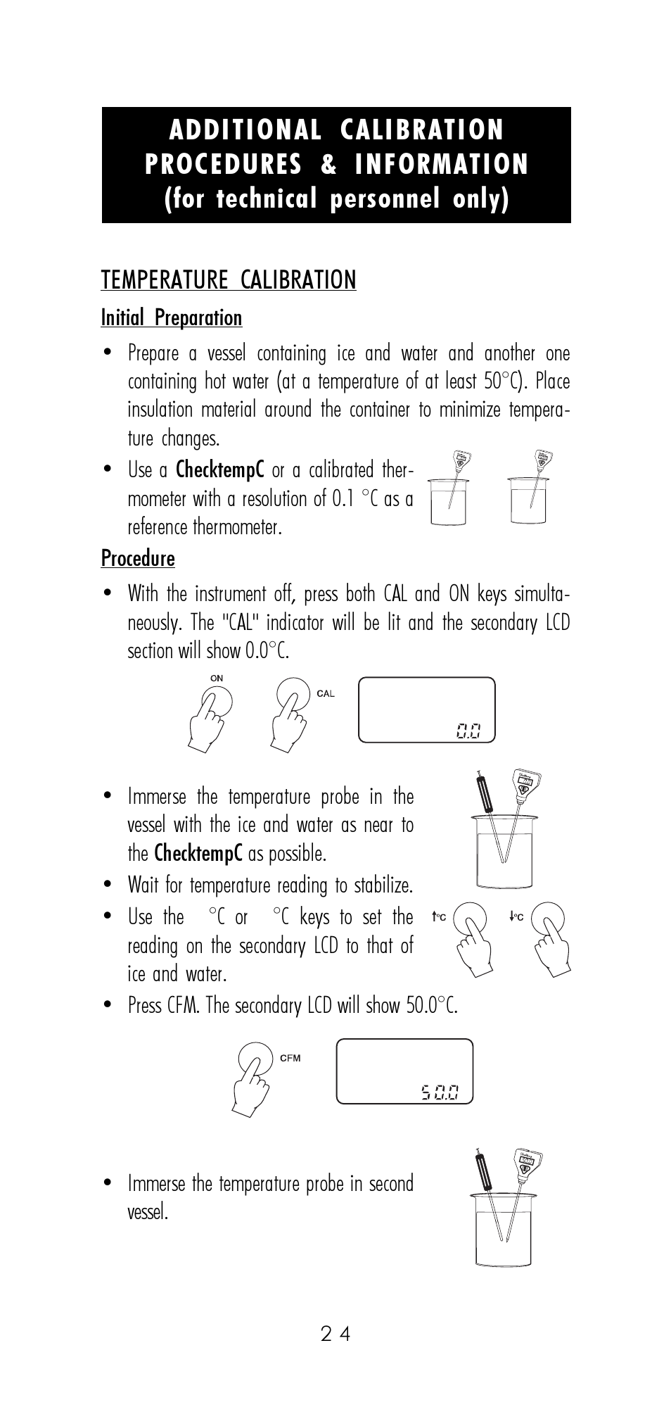 Temperature calibration | Hanna Instruments HI 9321 User Manual | Page 24 / 36