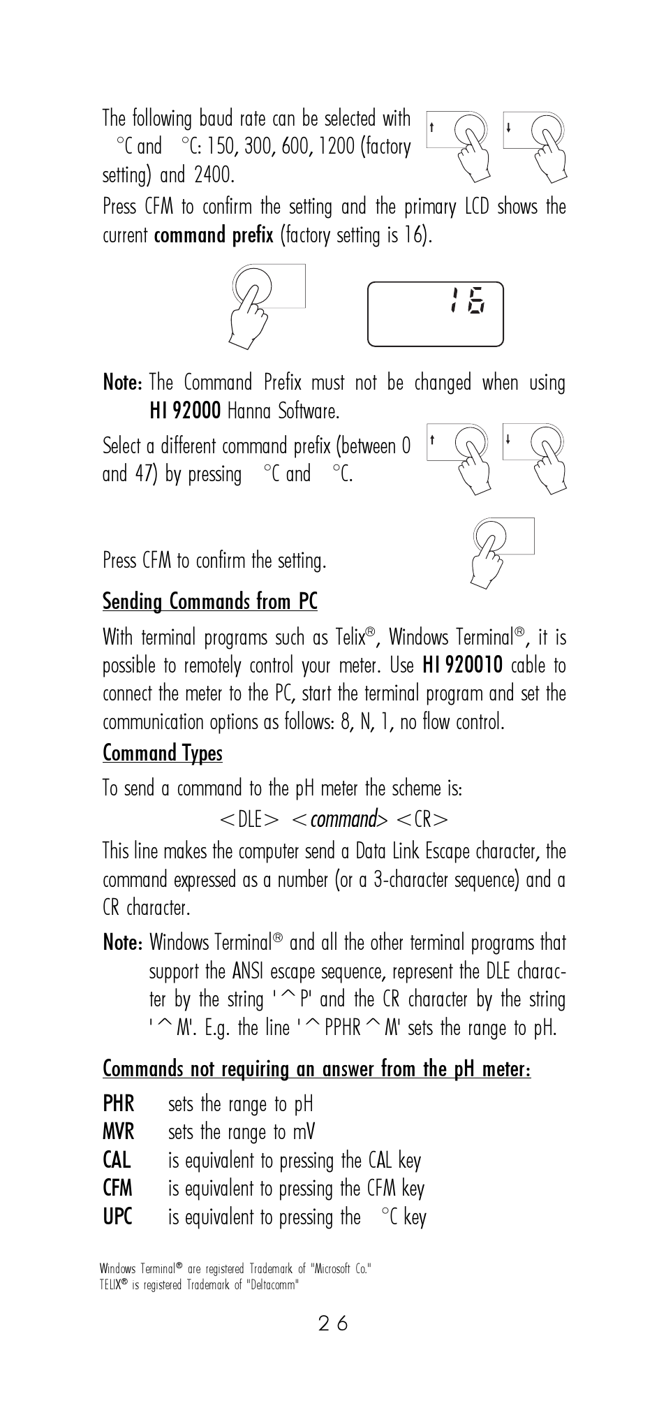 Windows terminal | Hanna Instruments HI 9321 User Manual | Page 26 / 36