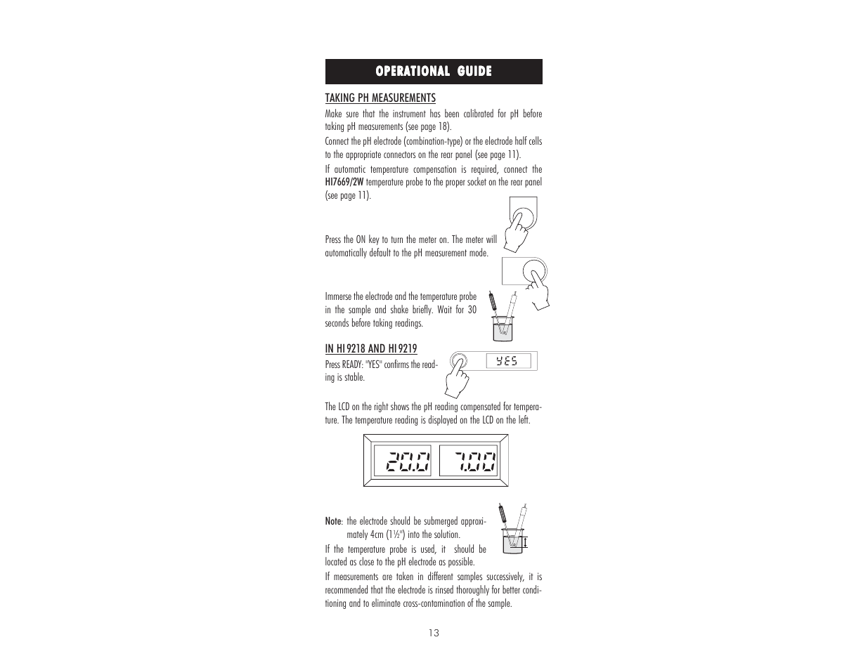 Operational guide | Hanna Instruments HI 9017 User Manual | Page 13 / 64