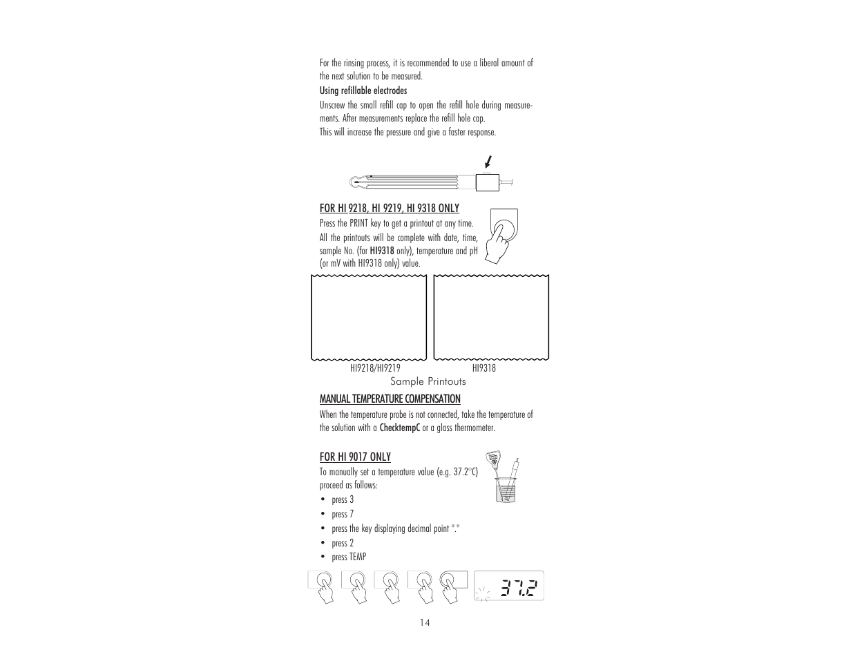 Hanna Instruments HI 9017 User Manual | Page 14 / 64