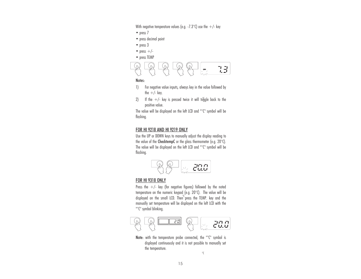 For hi 9318 only | Hanna Instruments HI 9017 User Manual | Page 15 / 64