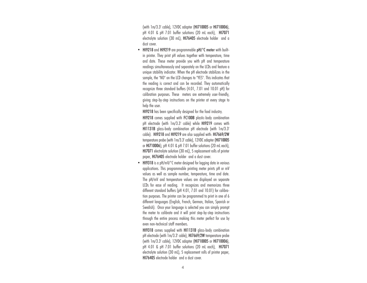 Hanna Instruments HI 9017 User Manual | Page 4 / 64
