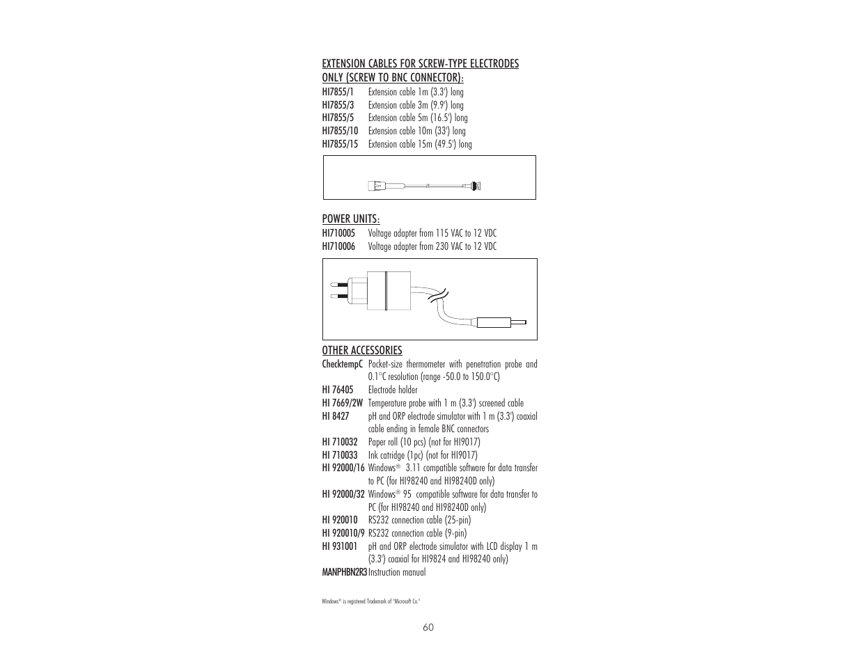 Hanna Instruments HI 9017 User Manual | Page 60 / 64