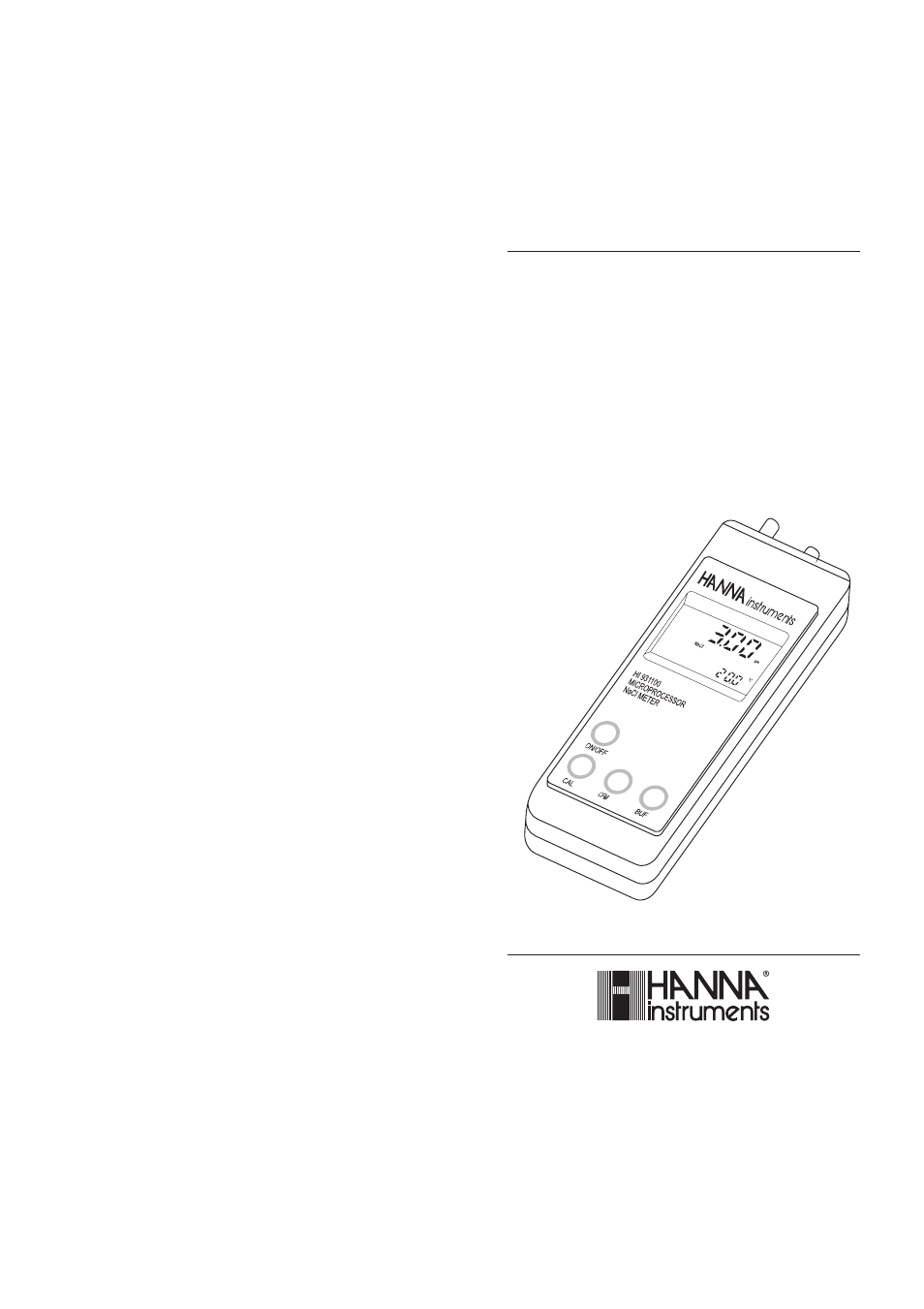Hanna Instruments HI 931100 User Manual | 17 pages