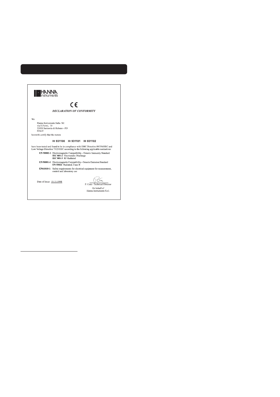 Hanna Instruments HI 931100 User Manual | Page 16 / 17
