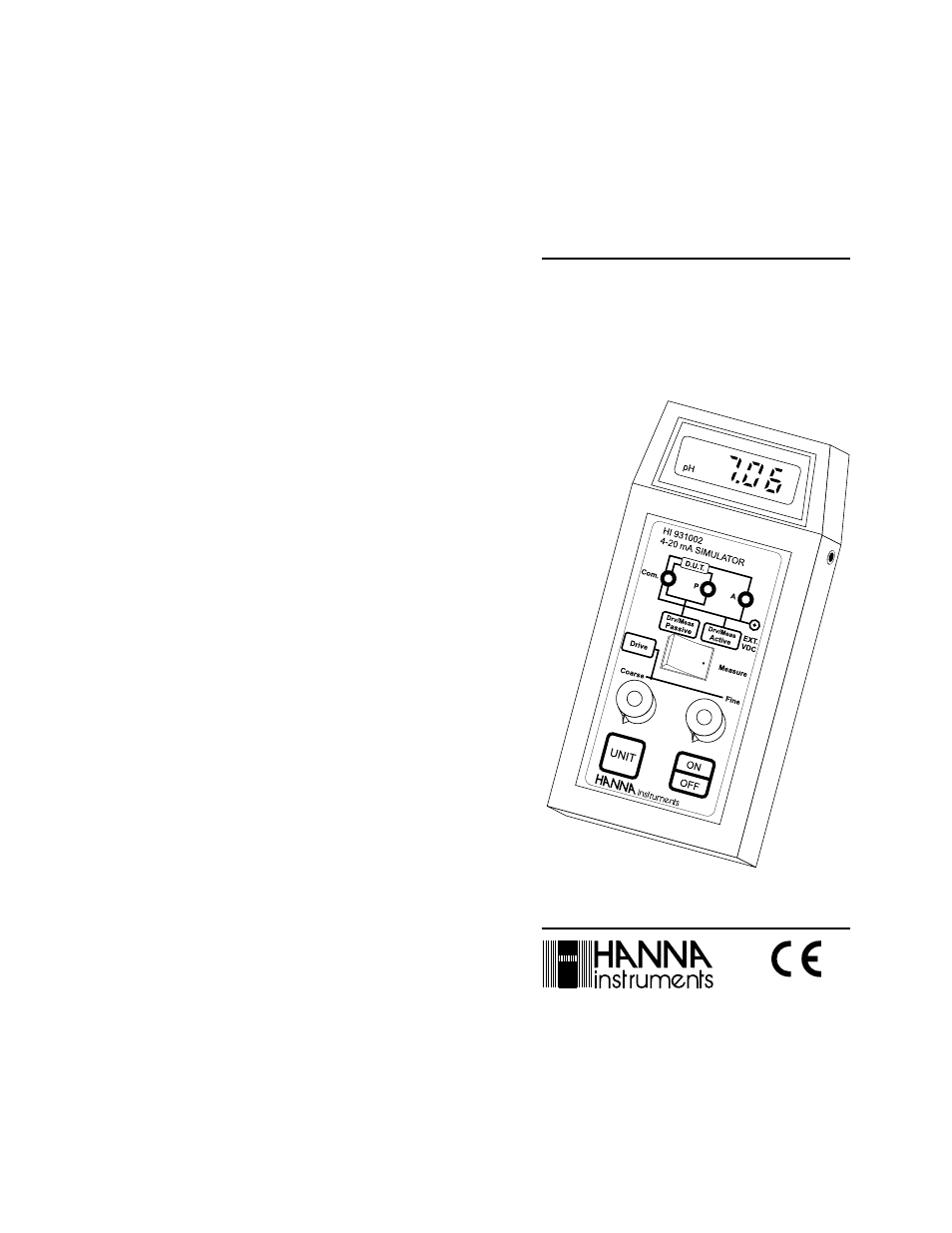 Hanna Instruments HI 931002 User Manual | 7 pages