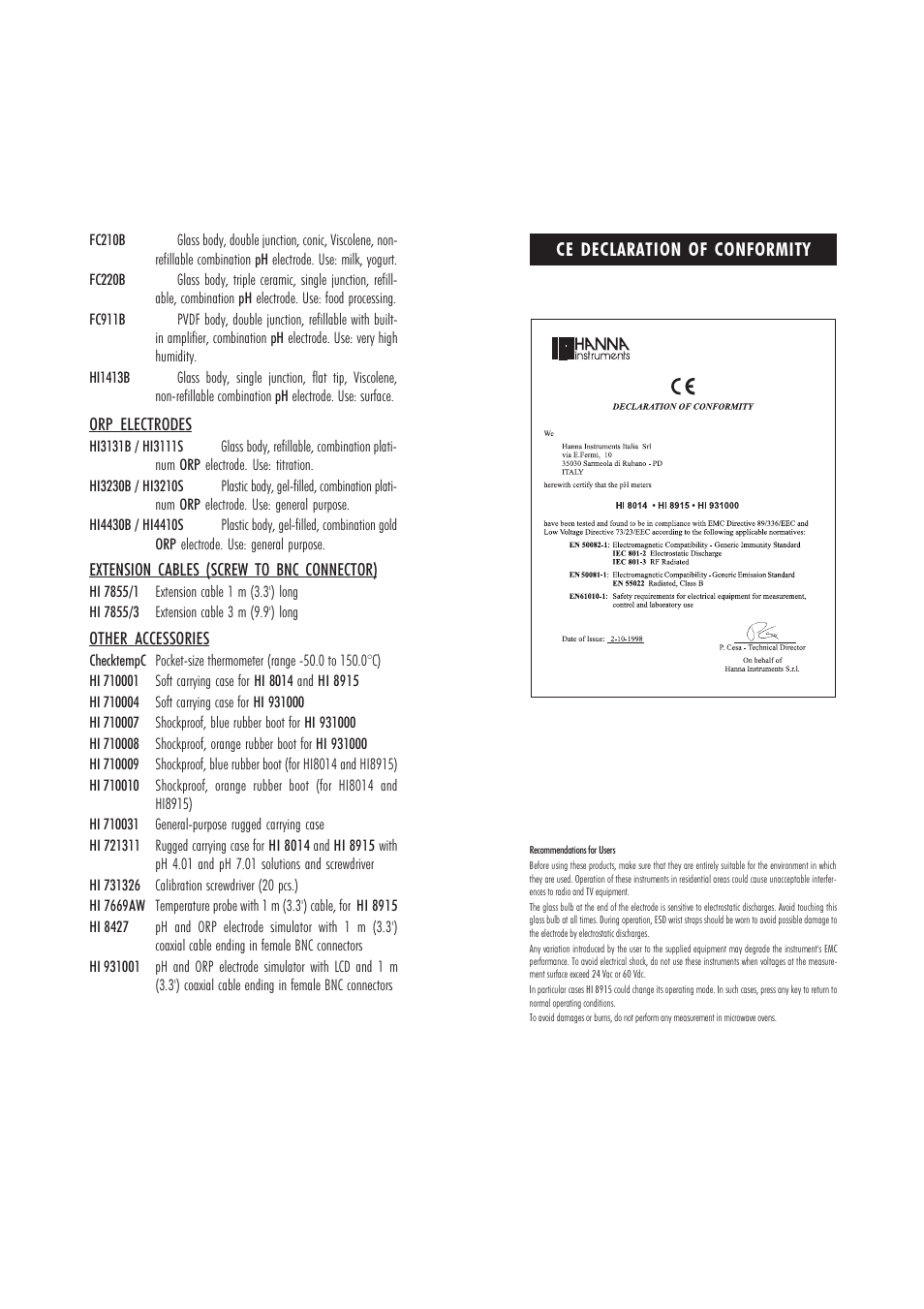 Hanna Instruments HI 8014 User Manual | Page 14 / 15