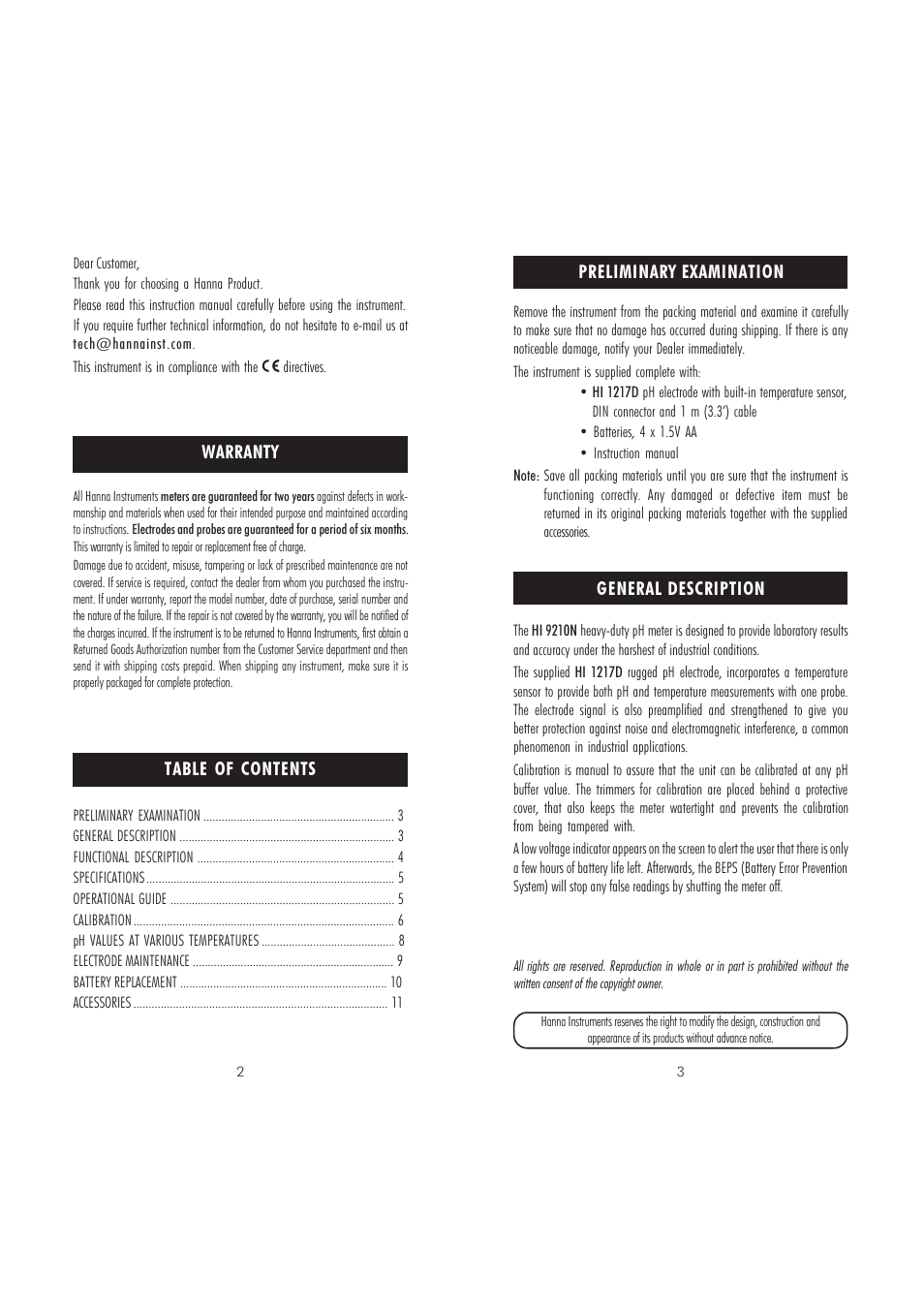 Hanna Instruments HI 9210N User Manual | Page 2 / 7