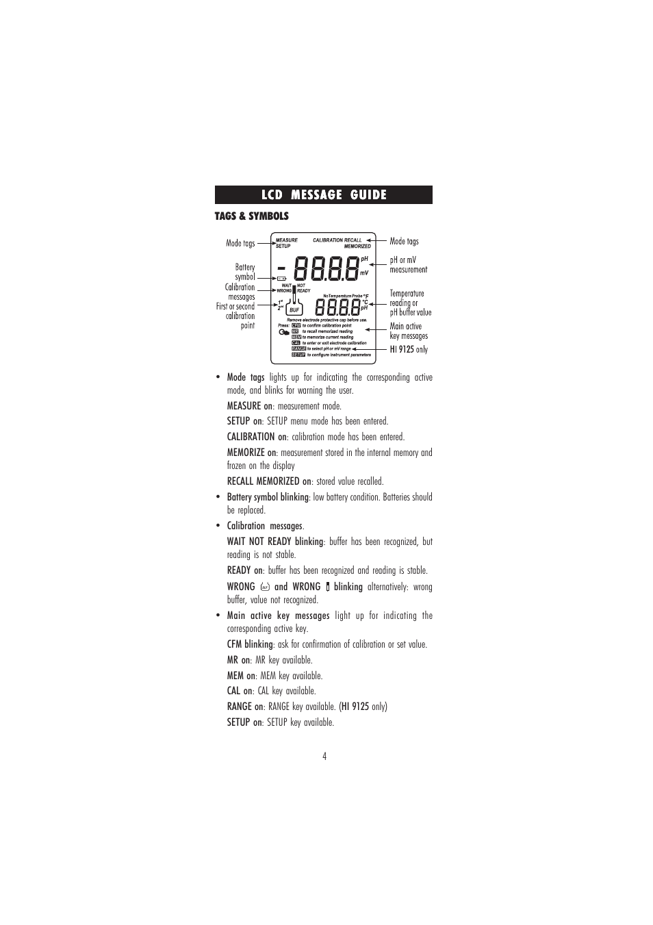 Hanna Instruments HI 9124 User Manual | Page 4 / 28