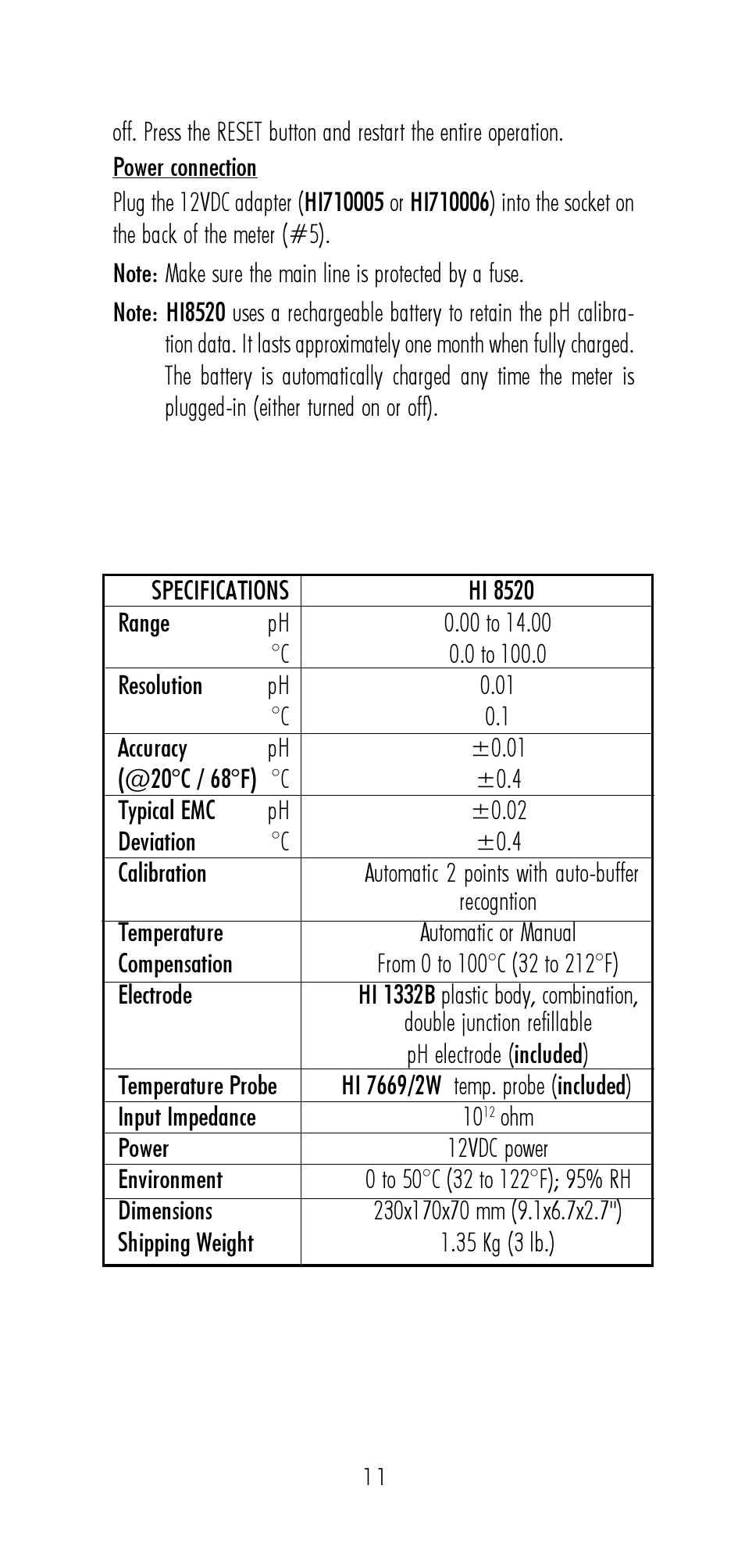 Hanna Instruments HI 8521 User Manual | Page 11 / 40