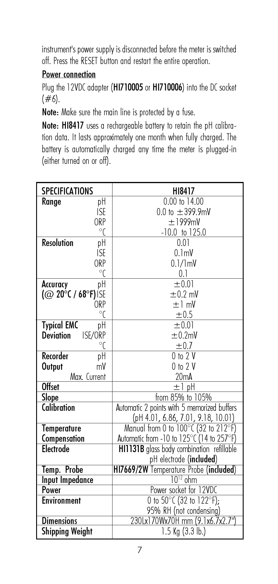 Hanna Instruments HI 8521 User Manual | Page 7 / 40