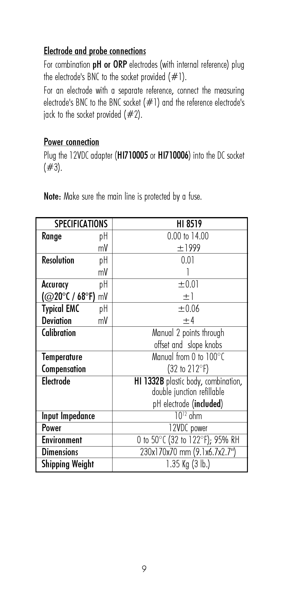 Hanna Instruments HI 8521 User Manual | Page 9 / 40