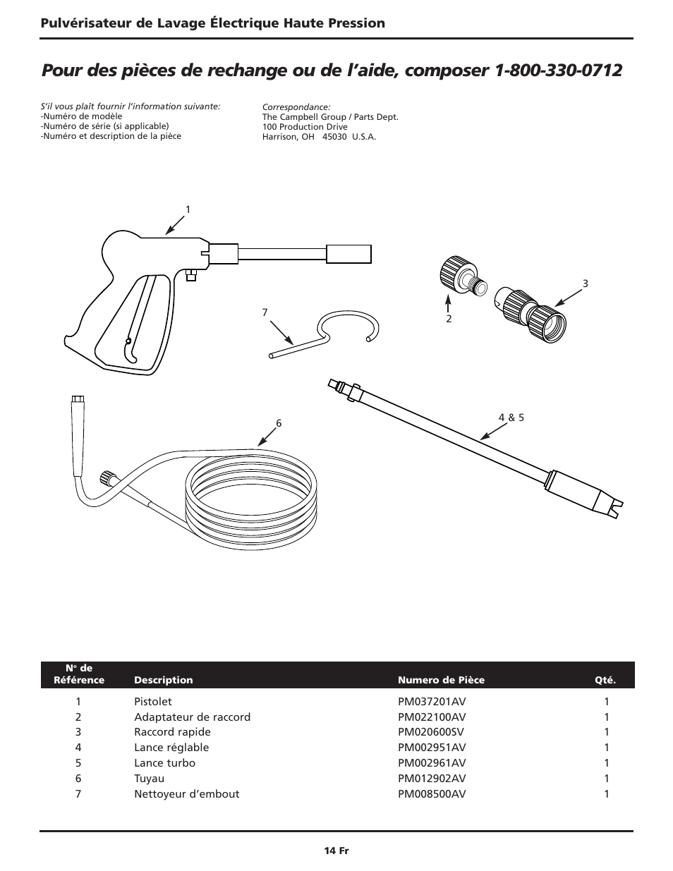 Campbell Hausfeld CAMPBELL PW167600AV User Manual | Page 14 / 24