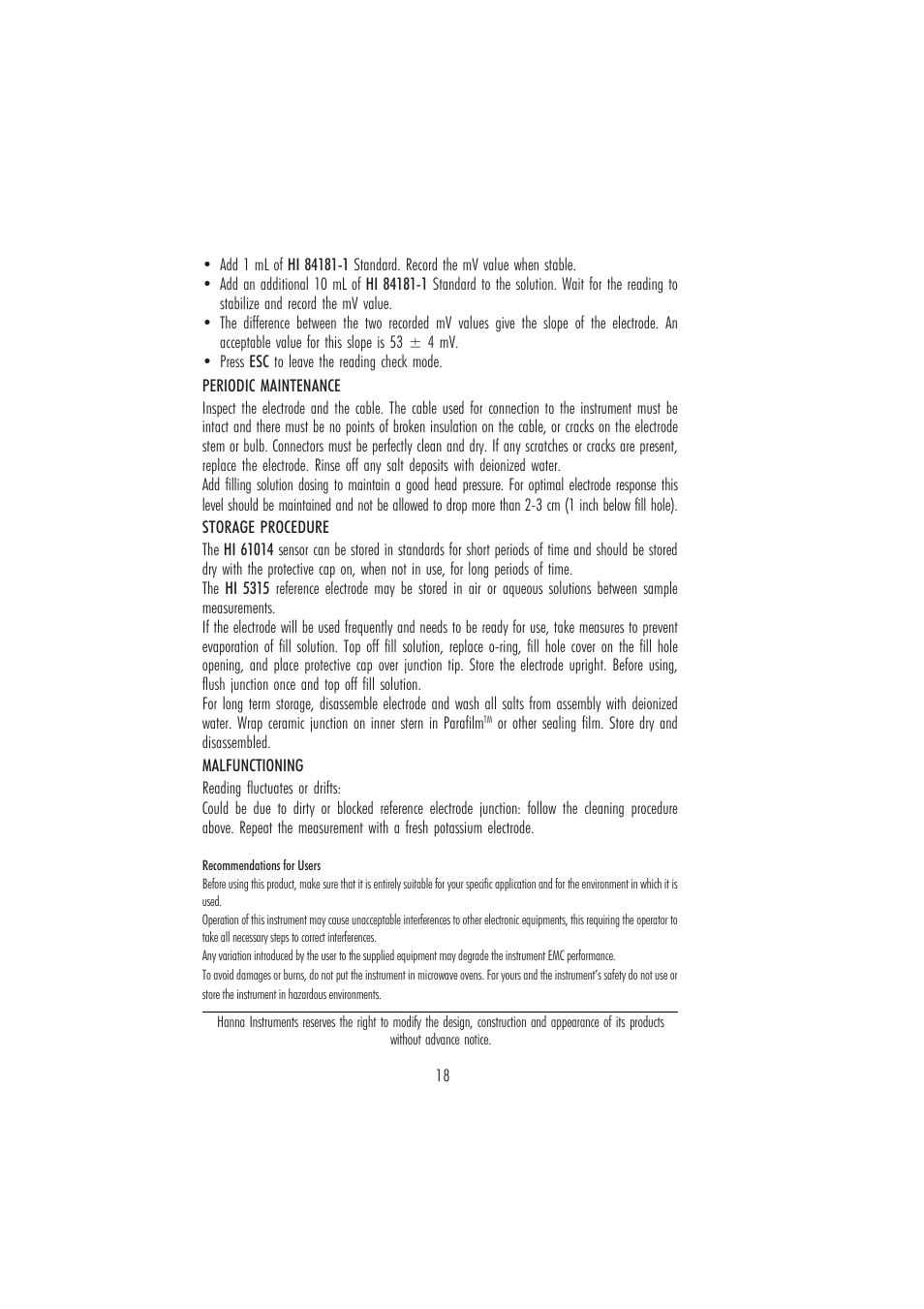 Hanna Instruments HI 84181 User Manual | Page 18 / 20