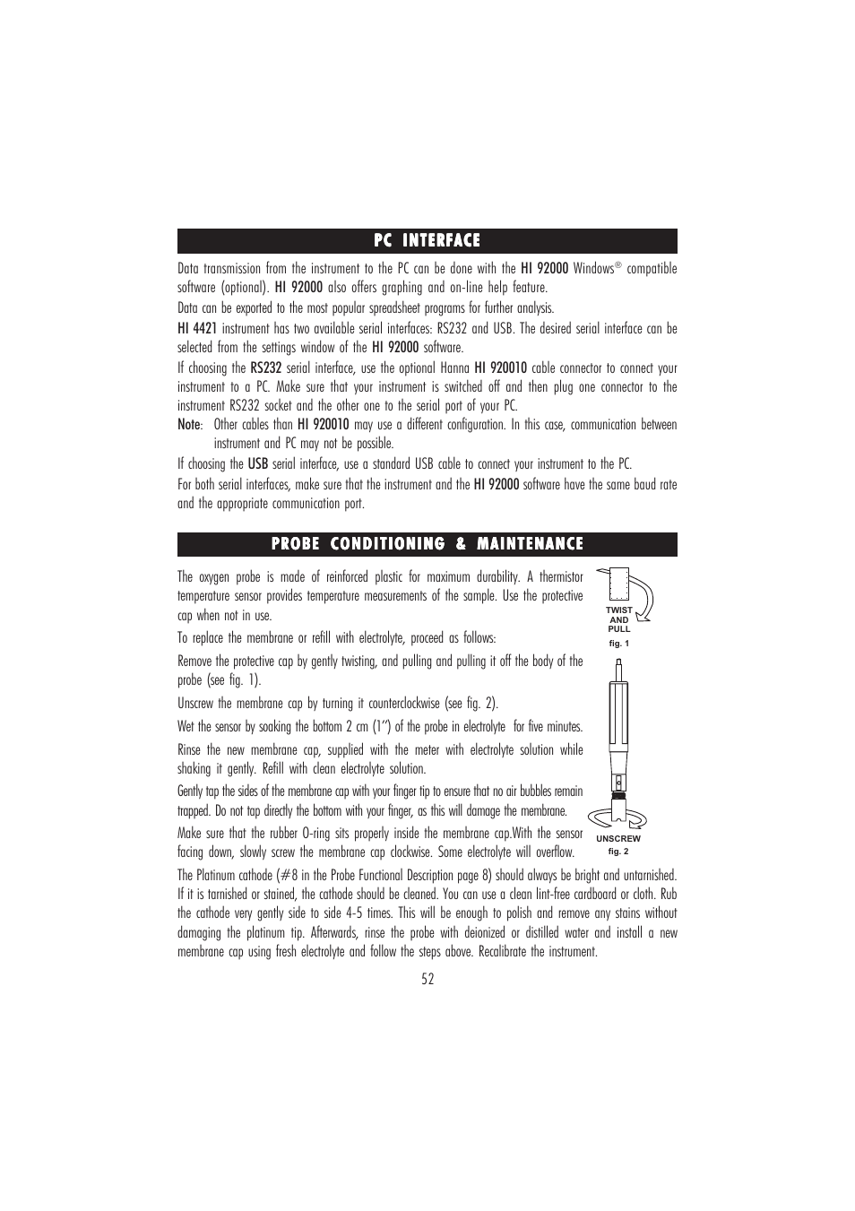 Hanna Instruments HI 4421 User Manual | Page 52 / 56