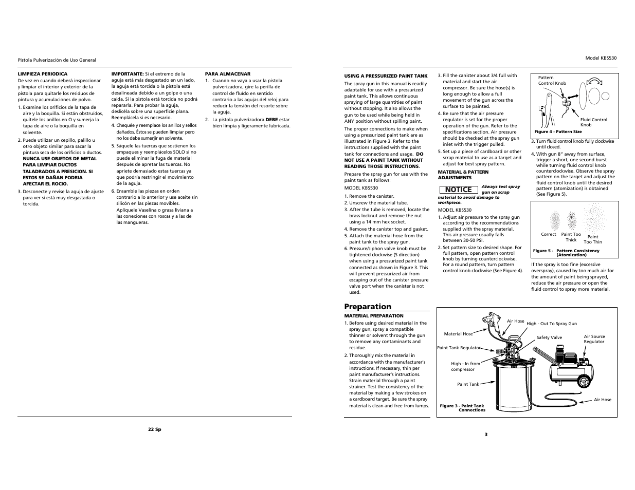 Notice, Preparation | Campbell Hausfeld KBS530 User Manual | Page 3 / 12