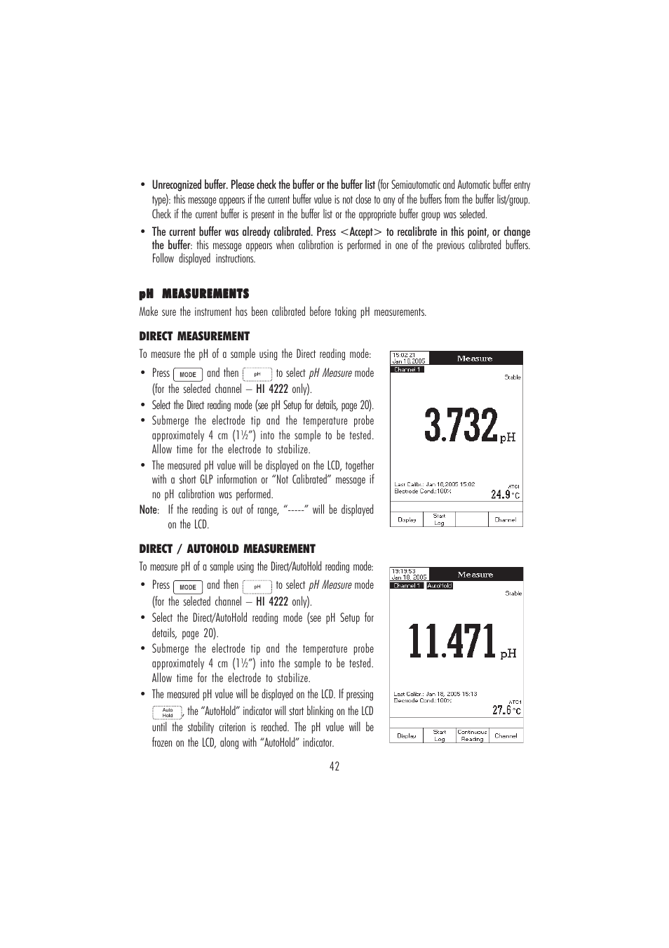 Hanna Instruments HI 4221 User Manual | Page 42 / 76