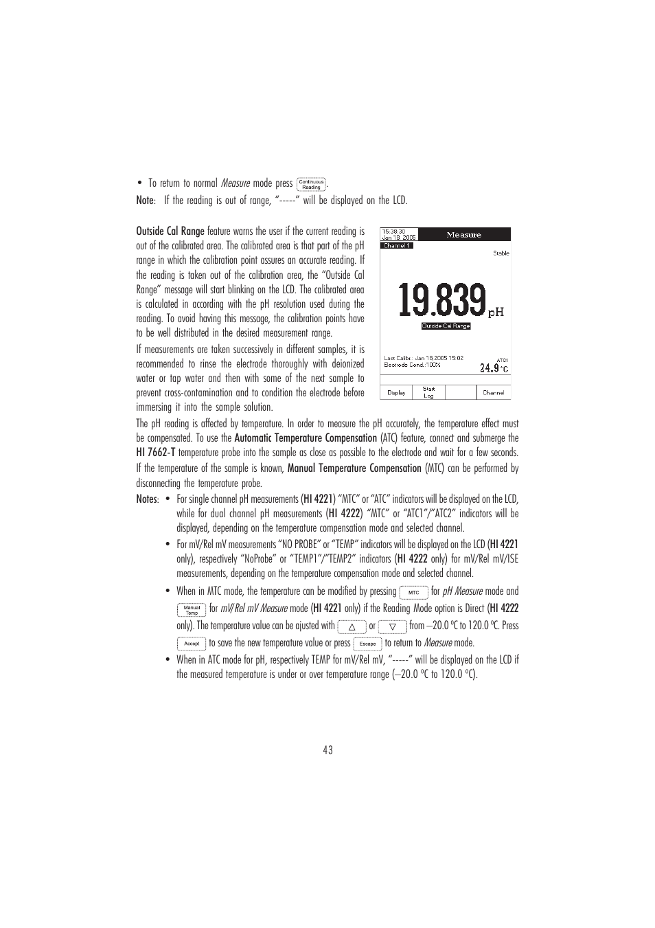 Hanna Instruments HI 4221 User Manual | Page 43 / 76