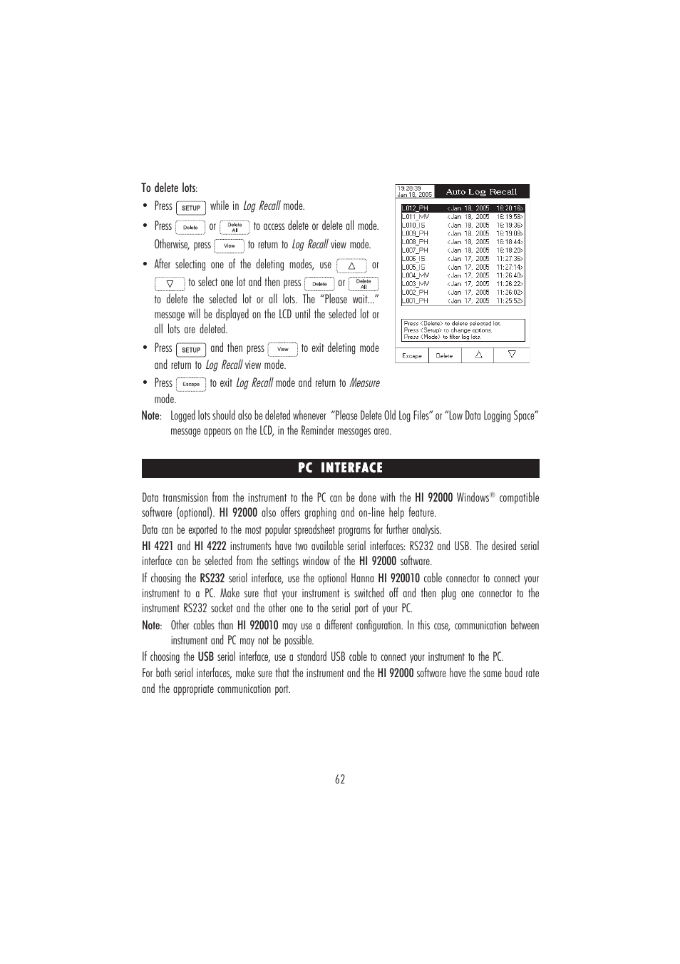 Hanna Instruments HI 4221 User Manual | Page 62 / 76