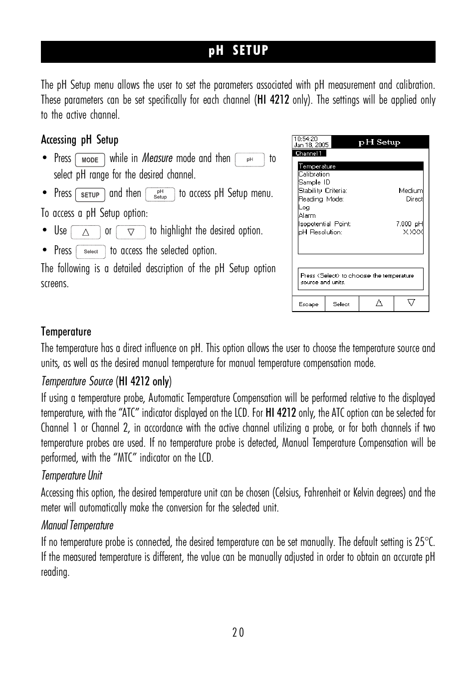 Hanna Instruments HI 4211 User Manual | Page 20 / 76