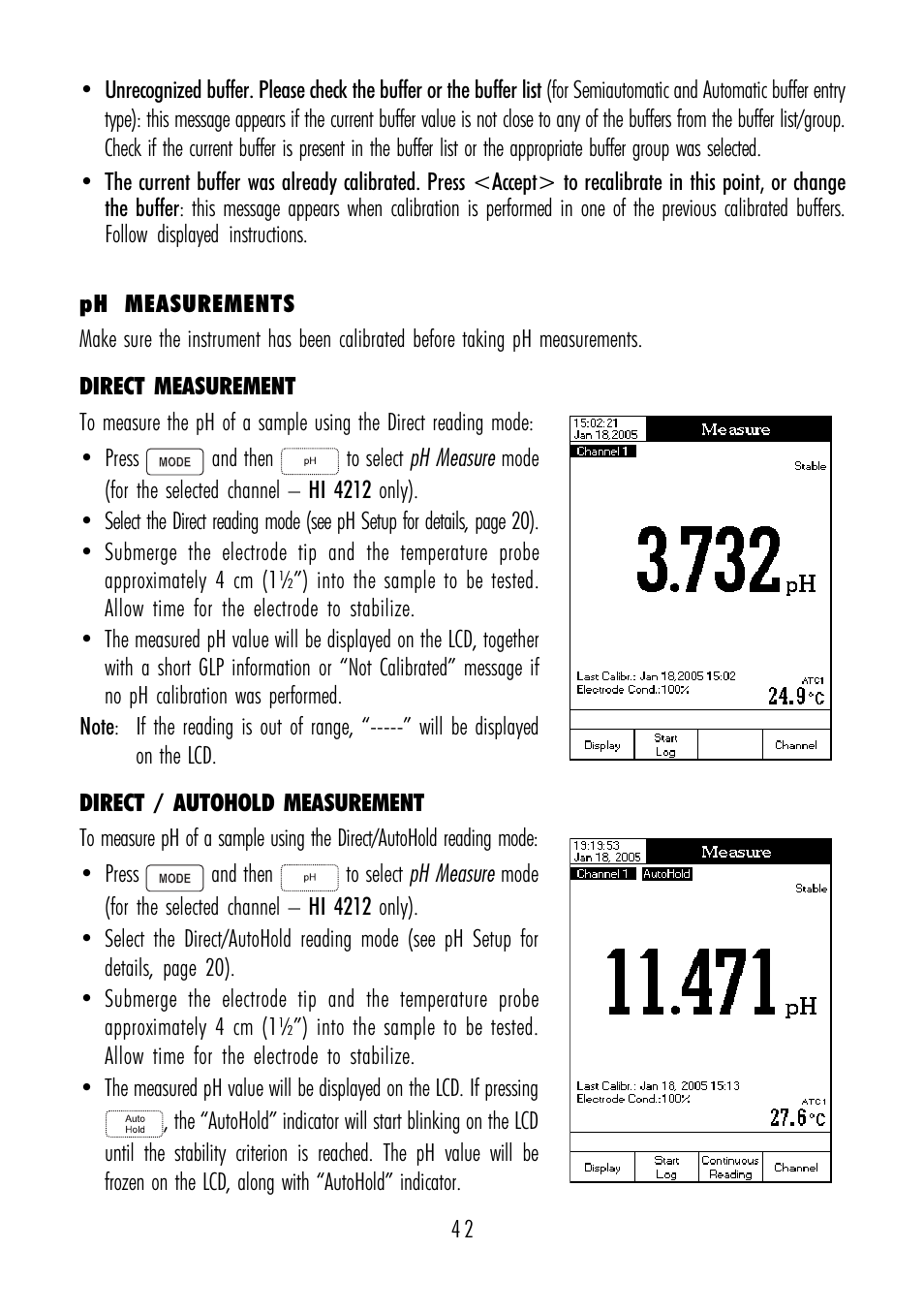 Hanna Instruments HI 4211 User Manual | Page 42 / 76