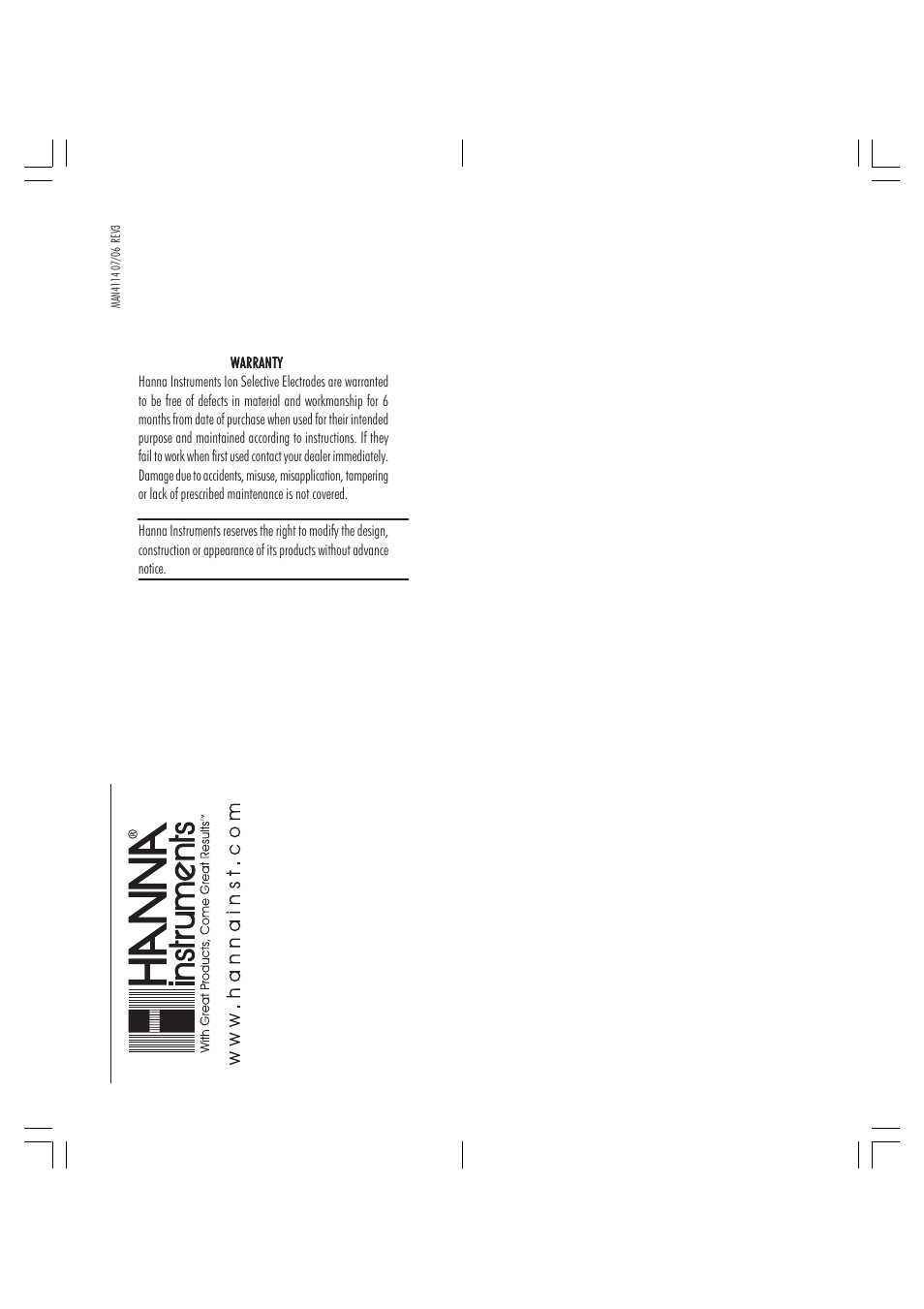 Hanna Instruments HI 4014 User Manual | Page 9 / 9