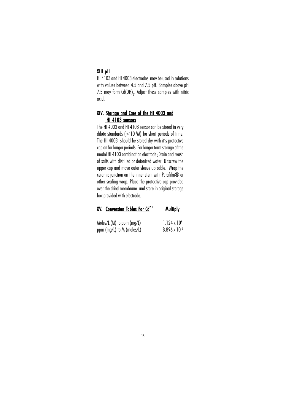 Hanna Instruments HI 4003 User Manual | Page 15 / 16