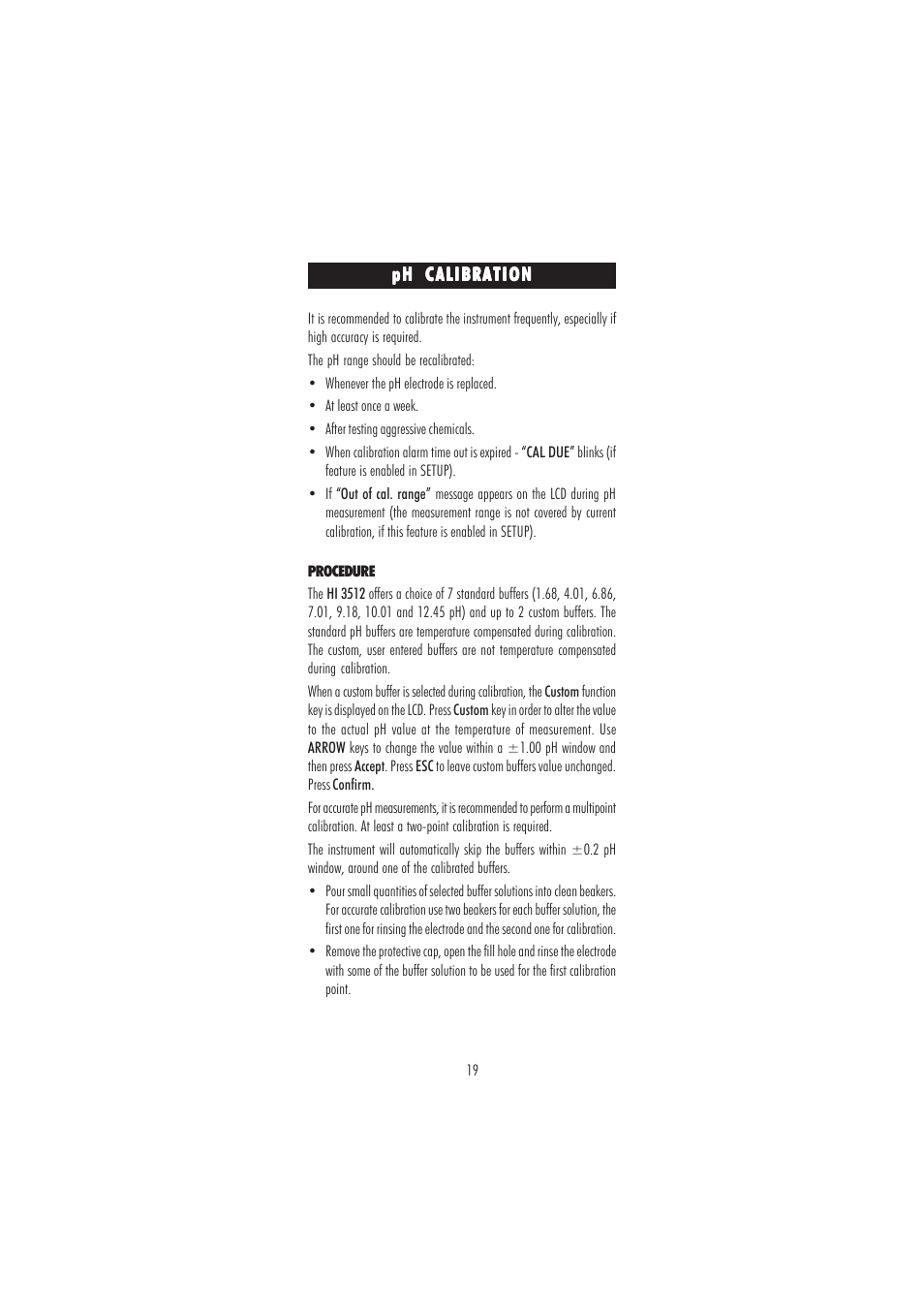 Hanna Instruments HI 3512 User Manual | Page 19 / 84