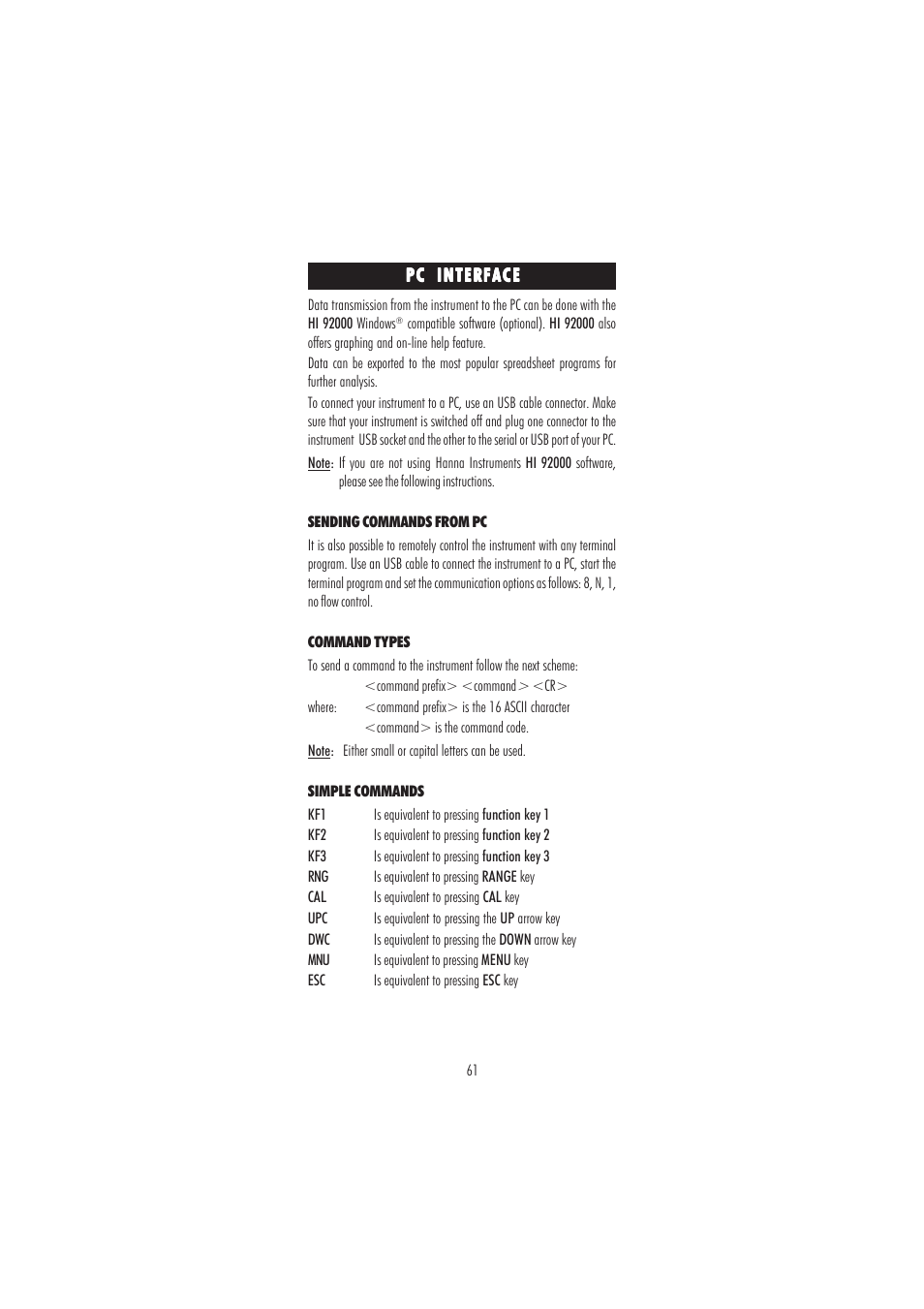 Hanna Instruments HI 3512 User Manual | Page 61 / 84