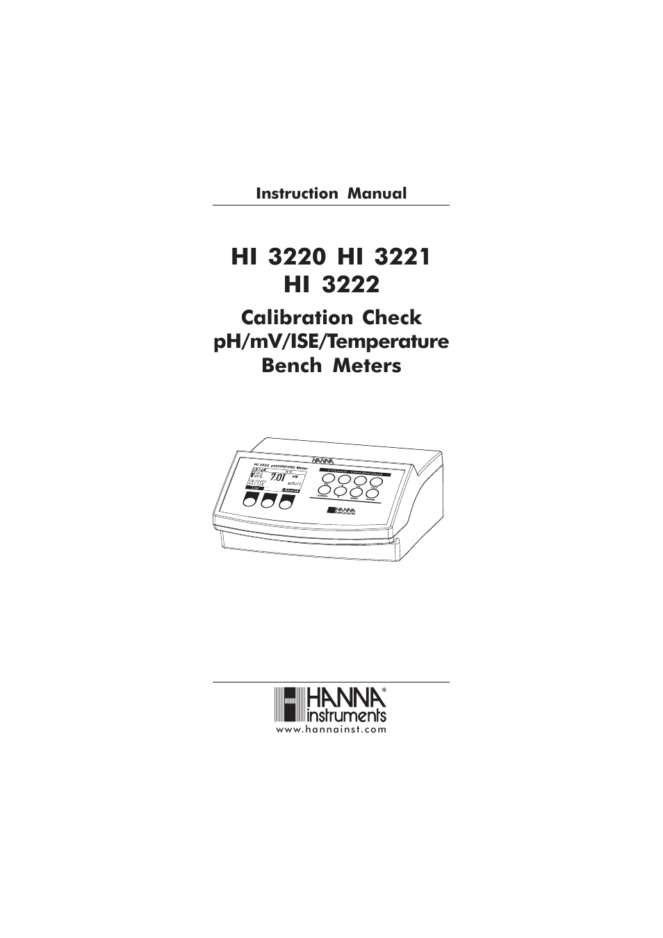 Hanna Instruments HI 3220 User Manual | 68 pages