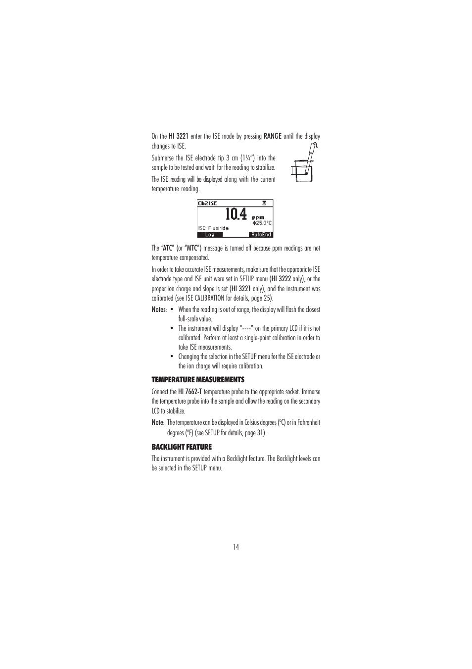 Hanna Instruments HI 3220 User Manual | Page 14 / 68