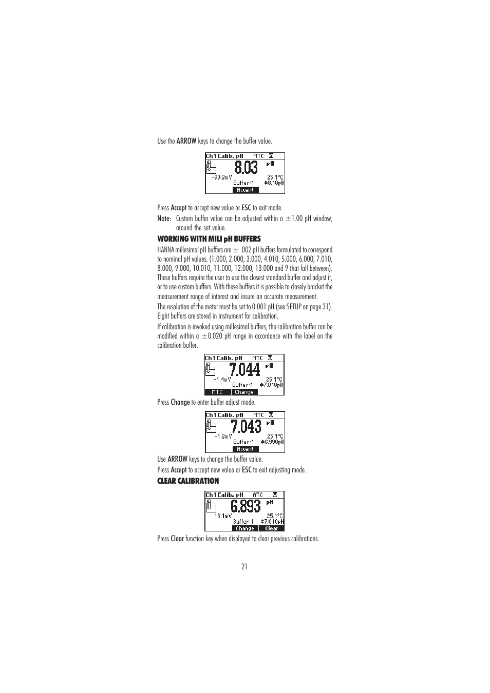 Hanna Instruments HI 3220 User Manual | Page 21 / 68