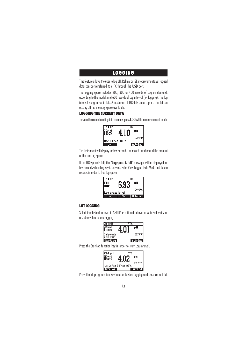 Hanna Instruments HI 3220 User Manual | Page 43 / 68