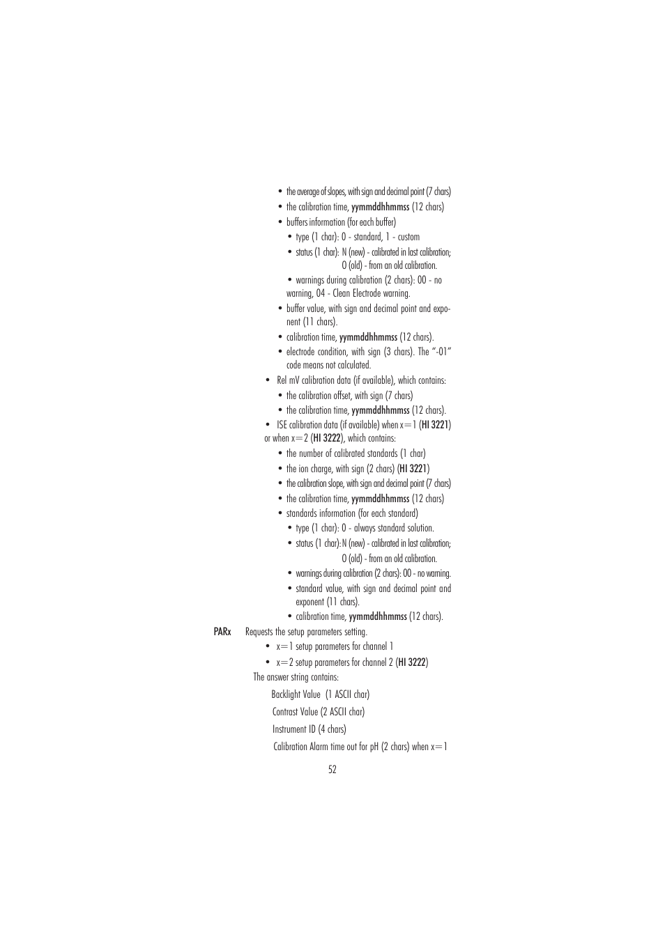 Hanna Instruments HI 3220 User Manual | Page 52 / 68
