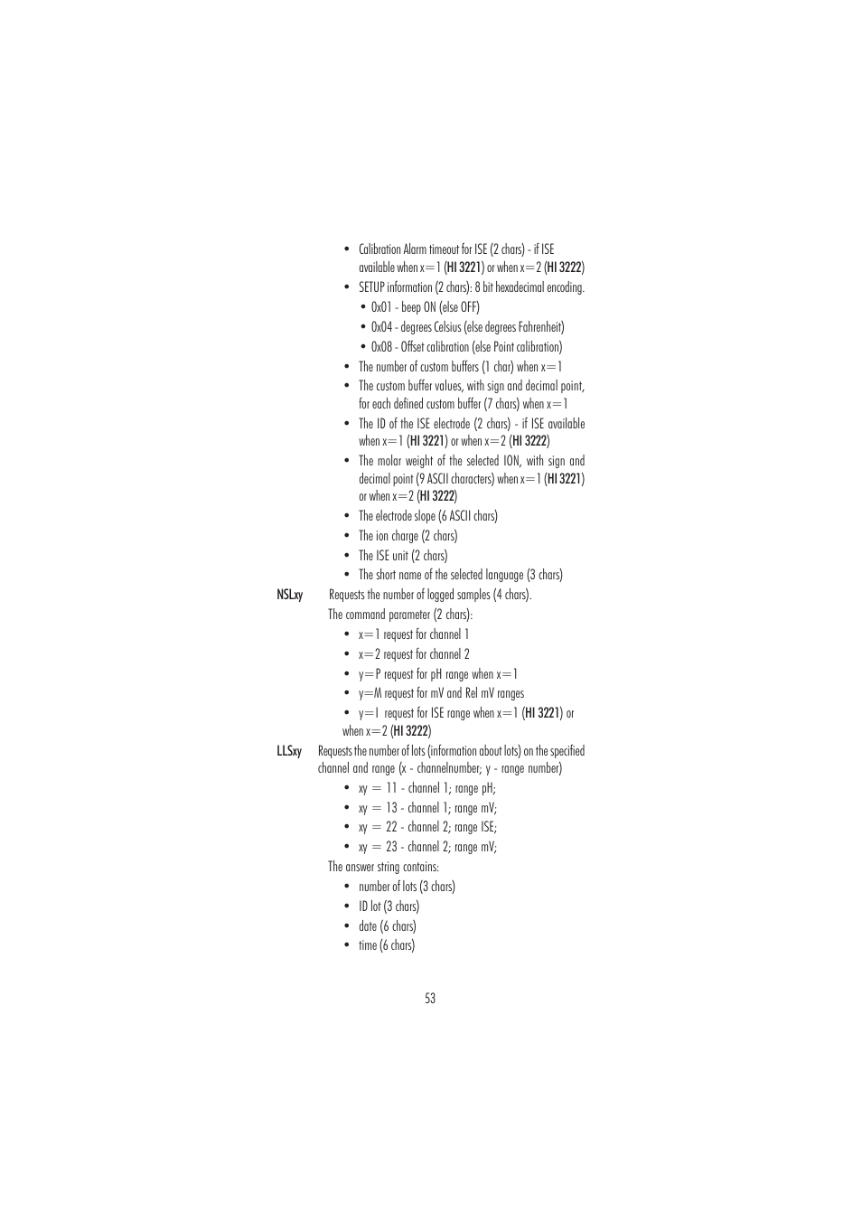 Hanna Instruments HI 3220 User Manual | Page 53 / 68