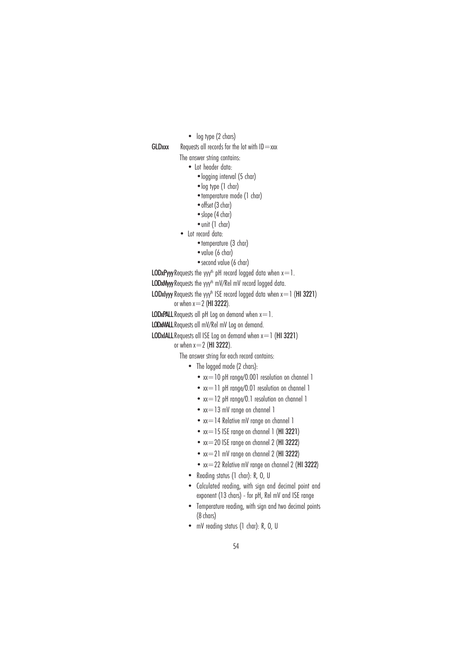 Hanna Instruments HI 3220 User Manual | Page 54 / 68