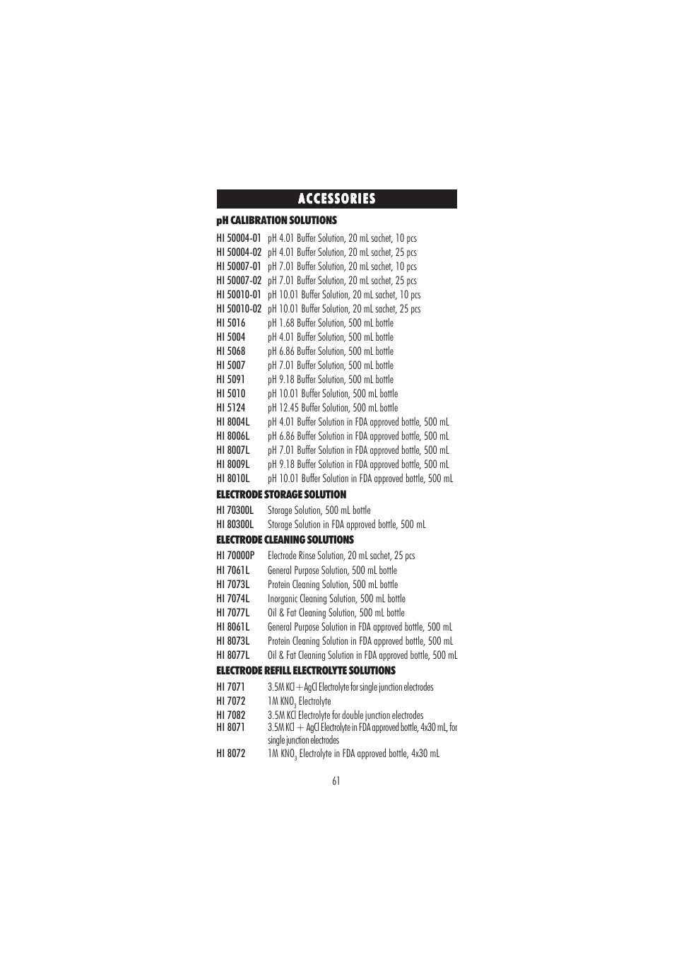 Hanna Instruments HI 3220 User Manual | Page 61 / 68