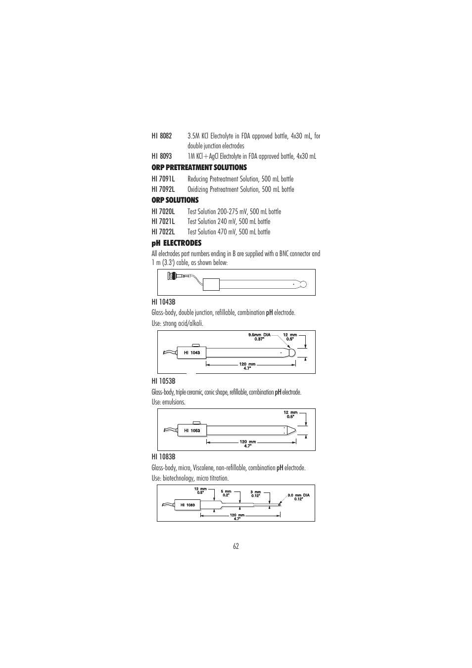 Hanna Instruments HI 3220 User Manual | Page 62 / 68