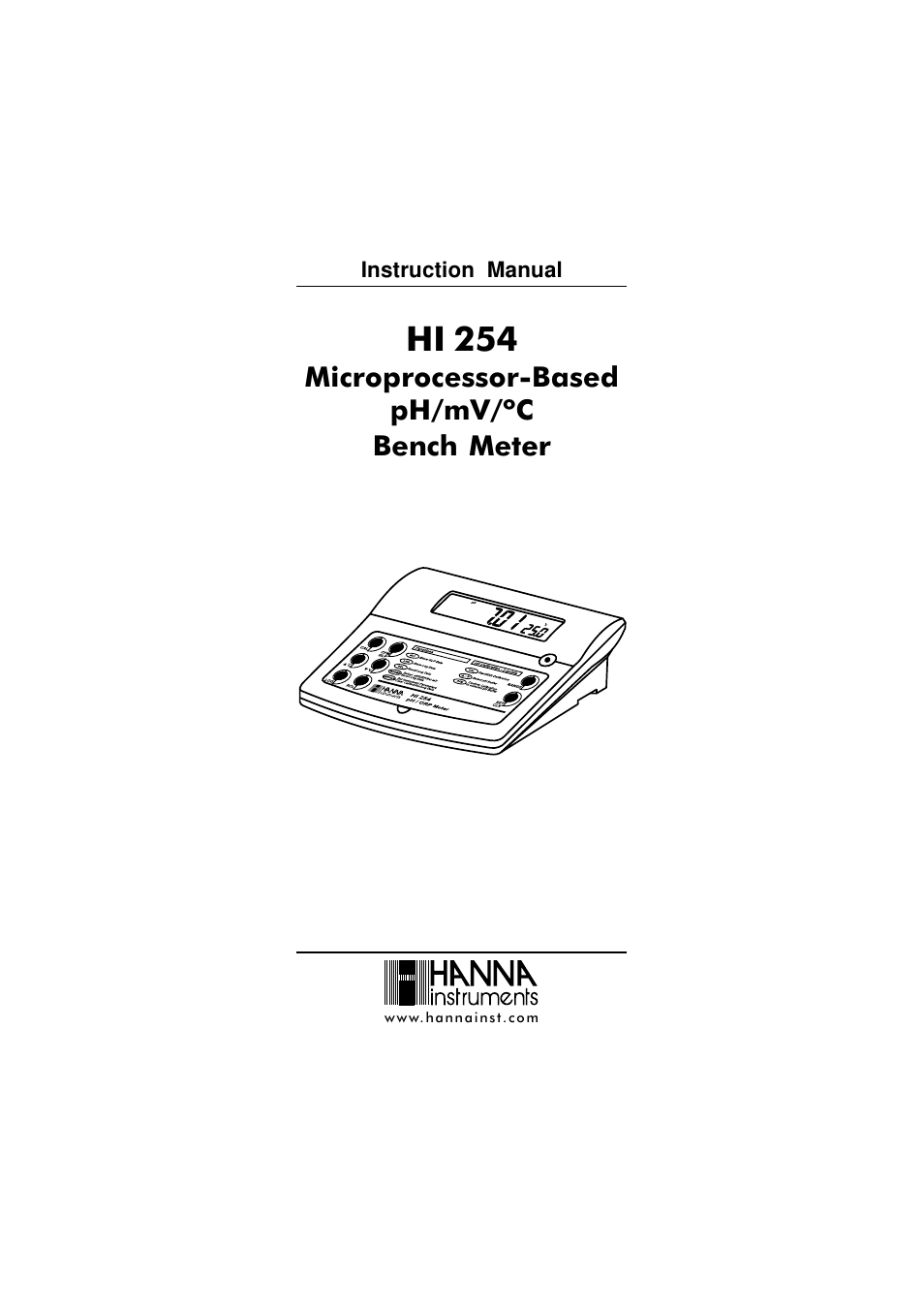 Hanna Instruments HI 254 User Manual | 40 pages