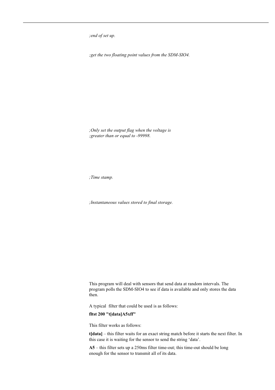 Example cr10x program using the polling method | Campbell Hausfeld Serial I/O Interface SDM-SIO4 User Manual | Page 50 / 72