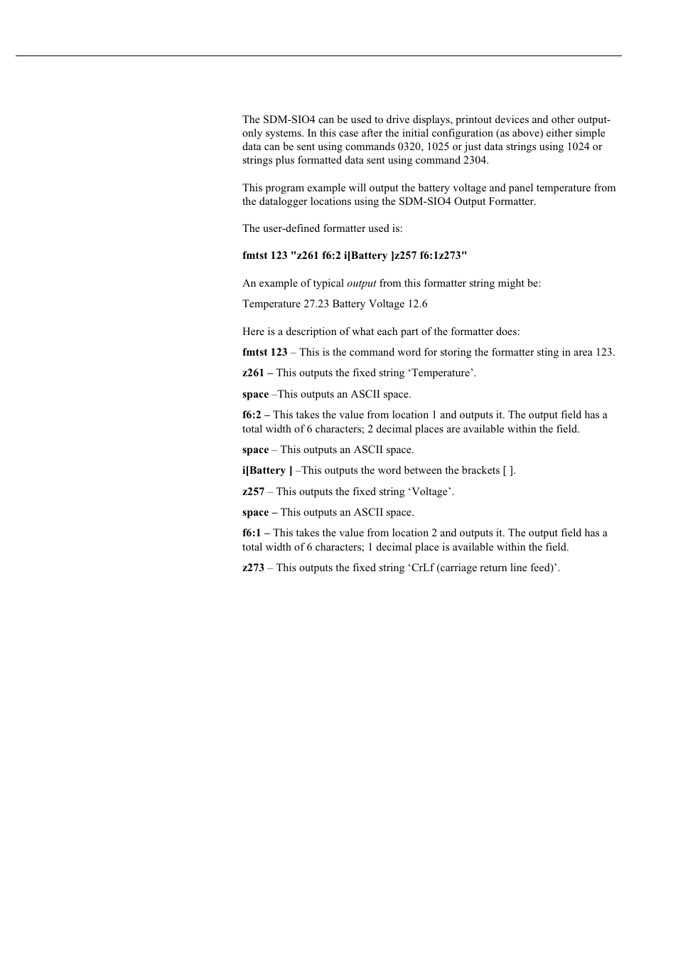 4 outputting datalogger data | Campbell Hausfeld Serial I/O Interface SDM-SIO4 User Manual | Page 55 / 72