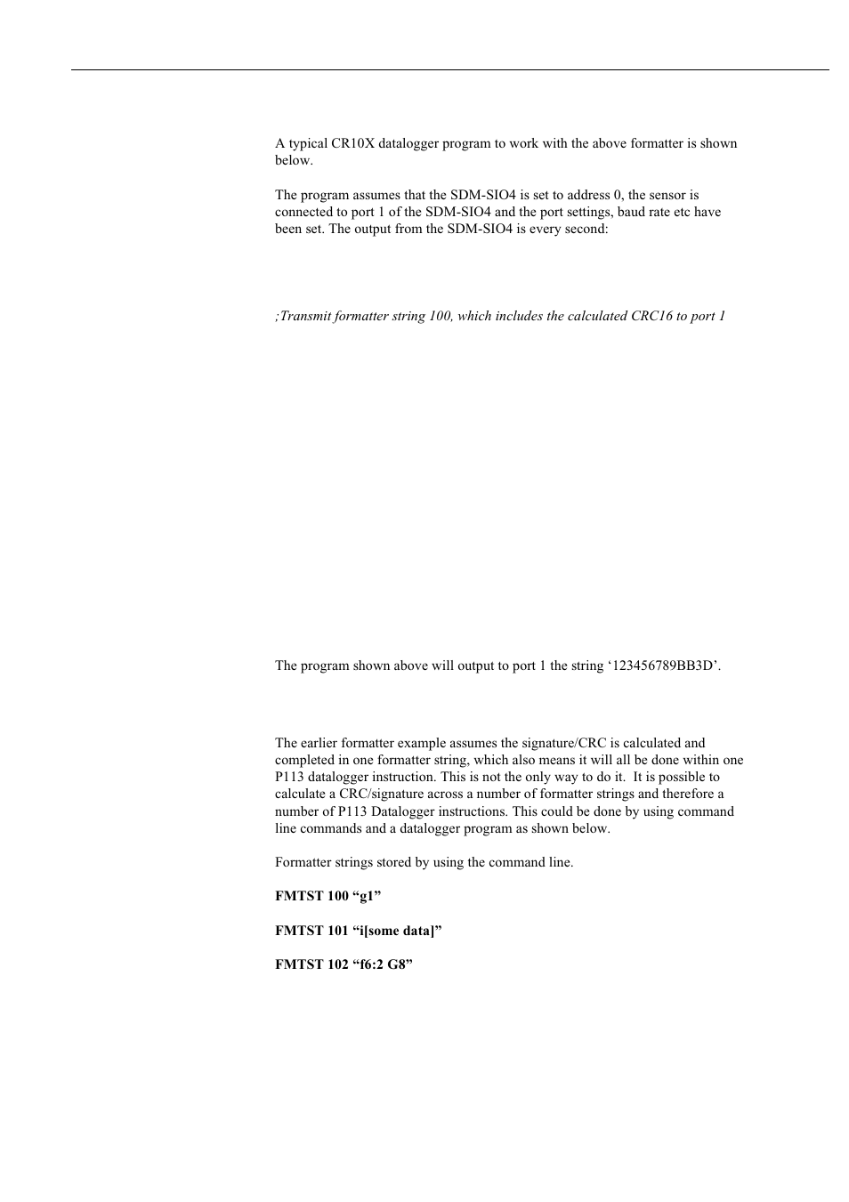 2 cr10x program example, 3 alternative cr10x program | Campbell Hausfeld Serial I/O Interface SDM-SIO4 User Manual | Page 64 / 72
