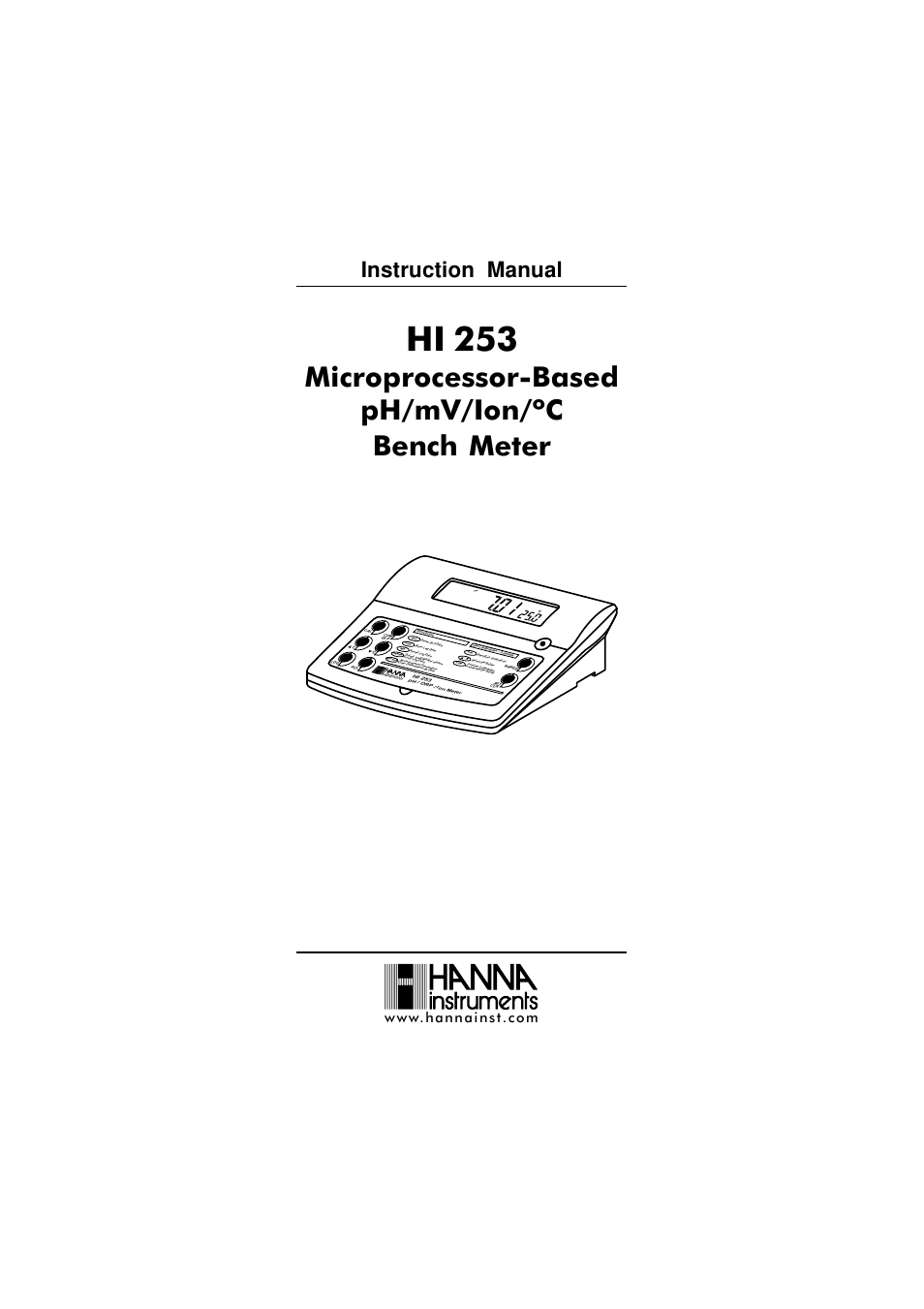Hanna Instruments HI 253 User Manual | 44 pages