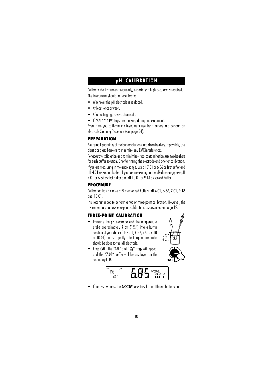 Ph calibration | Hanna Instruments HI 253 User Manual | Page 10 / 44