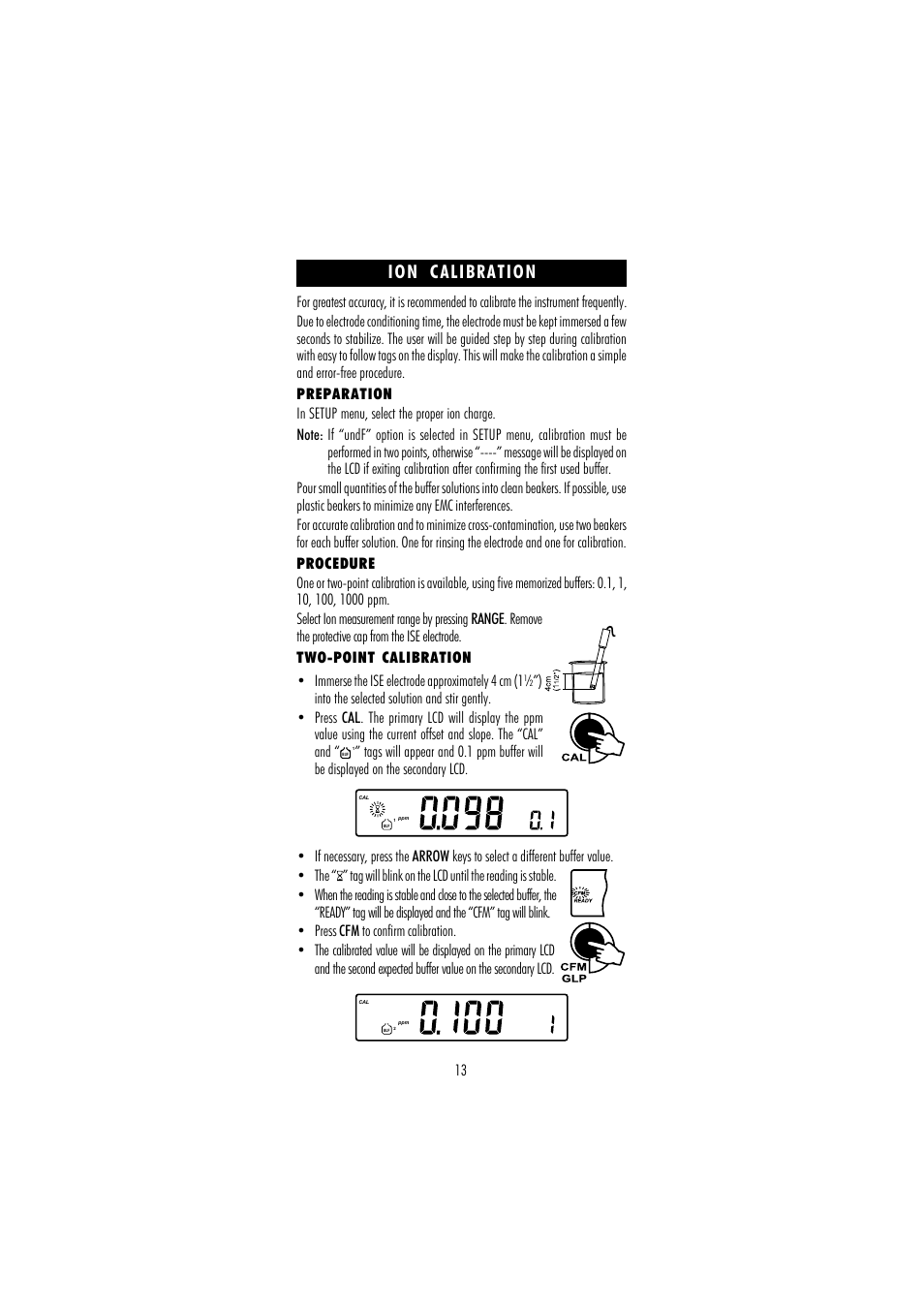 Ion calibration | Hanna Instruments HI 253 User Manual | Page 13 / 44