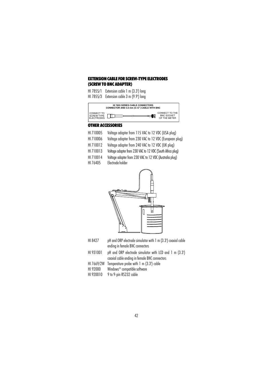 Hanna Instruments HI 253 User Manual | Page 42 / 44