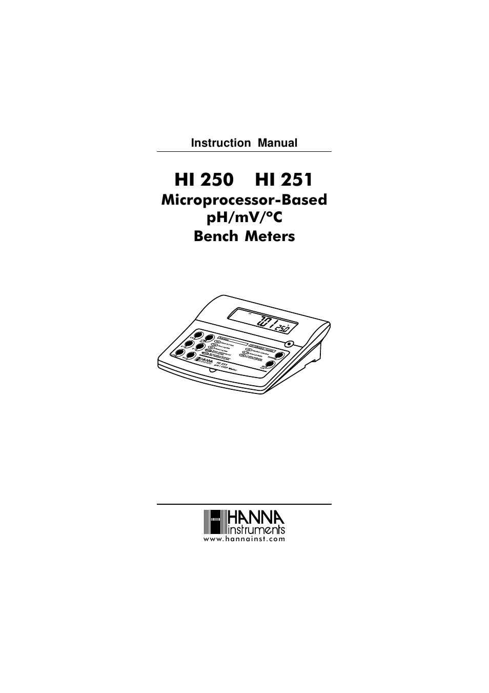 Hanna Instruments HI 250 User Manual | 40 pages